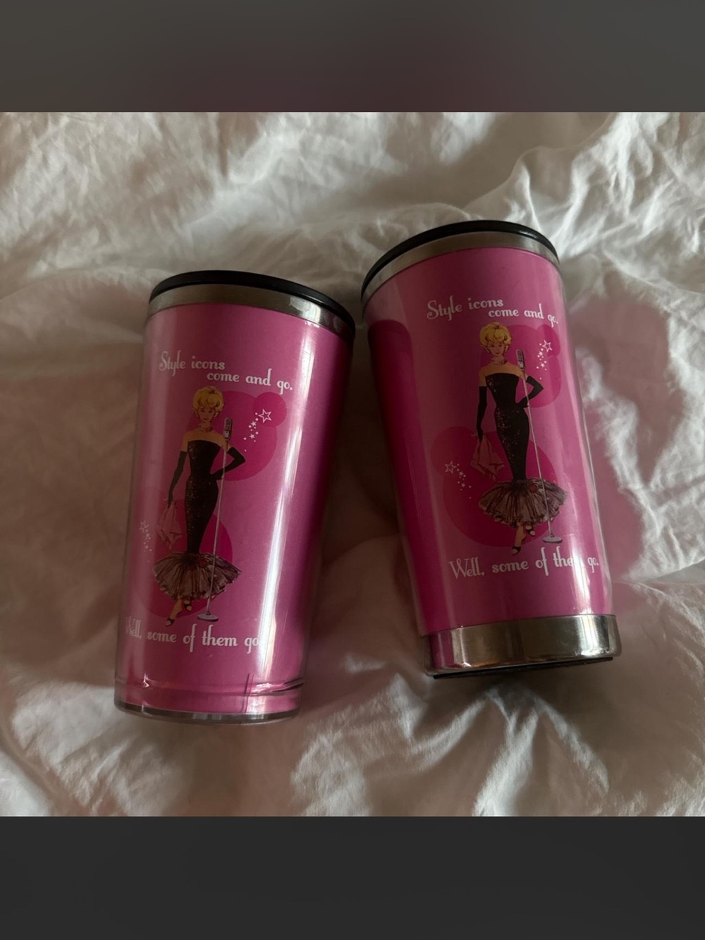 Barbie Thermos Cups bottles pink vintage original - Picture 3 of 8